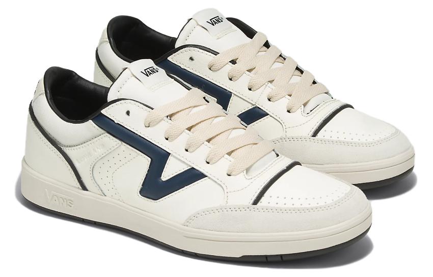 Order バンズ ローランドCC JMP R ビンテージレザー (白/紺) VN0007P2KE6