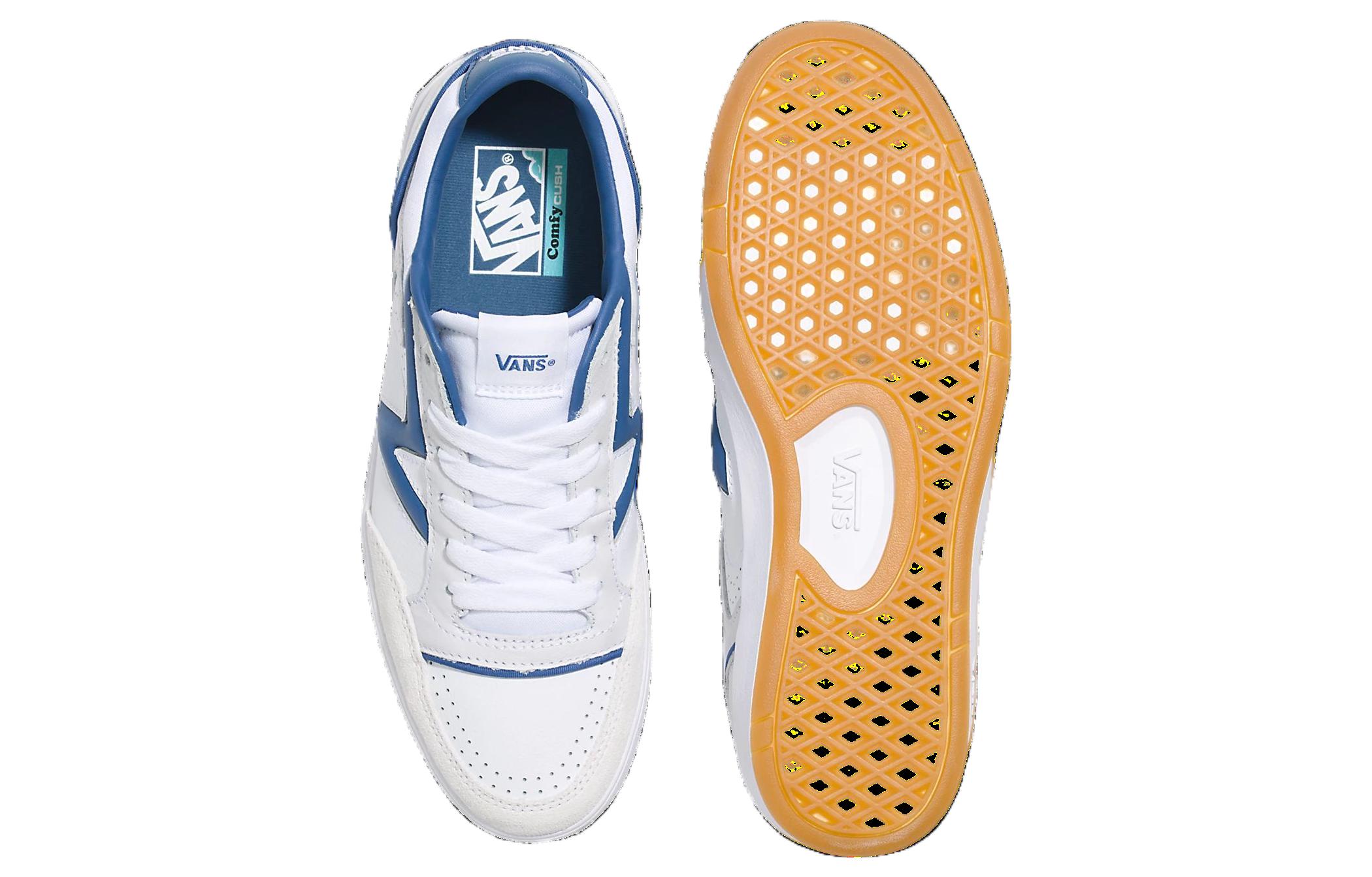 Shop Vans Lowland CC 防滑耐磨輕便低筒滑板鞋 男女同款 白藍