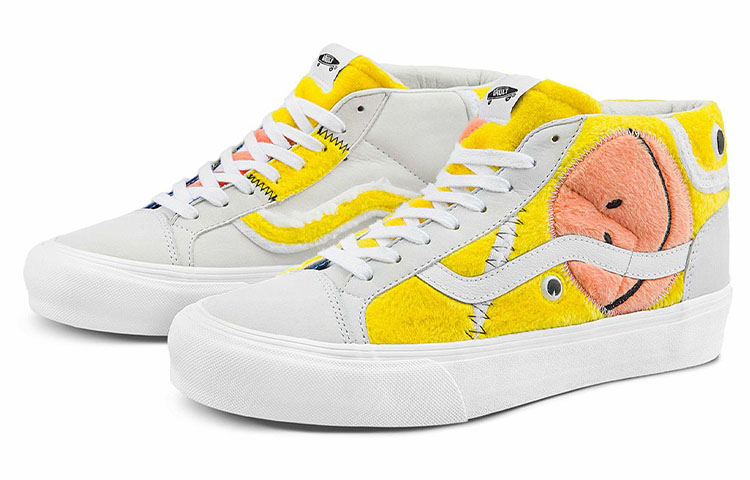 Lookbook Vans Mid Skool Vlt Lx 休閒 透氣防滑耐磨 中筒 滑板鞋 男女通款 白黃