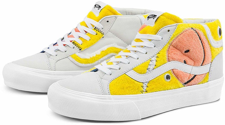 Vans Mid Skool Vlt Lx 休閒 透氣防滑耐磨 中筒 滑板鞋 男女通款 白黃 Lookbook Vans Mid Skool Vlt Lx 休閒 透氣防滑耐磨 中筒 滑板鞋 男女通款 白黃