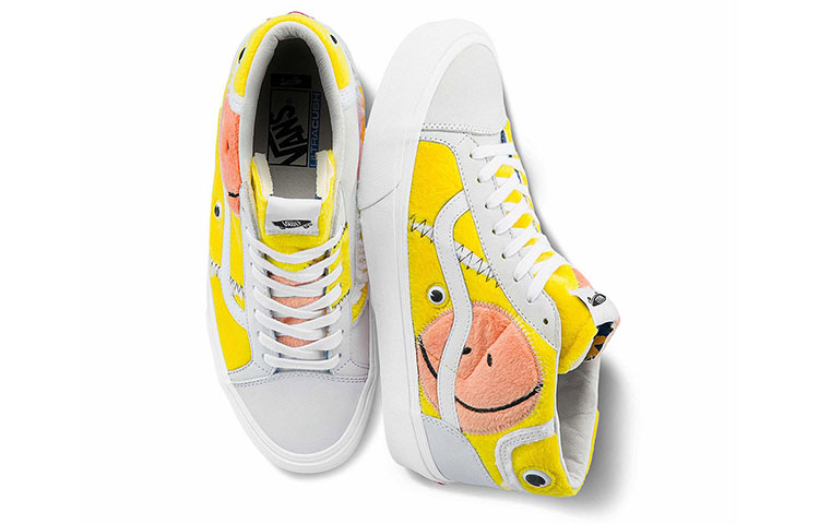 Shop Vans Mid Skool Vlt Lx 休閒 透氣防滑耐磨 中筒 滑板鞋 男女通款 白黃