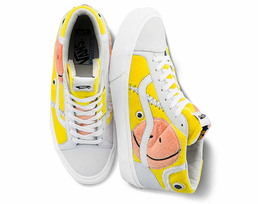 Vans Mid Skool Vlt Lx 休閒 透氣防滑耐磨 中筒 滑板鞋 男女通款 白黃 Shop Vans Mid Skool Vlt Lx 休閒 透氣防滑耐磨 中筒 滑板鞋 男女通款 白黃