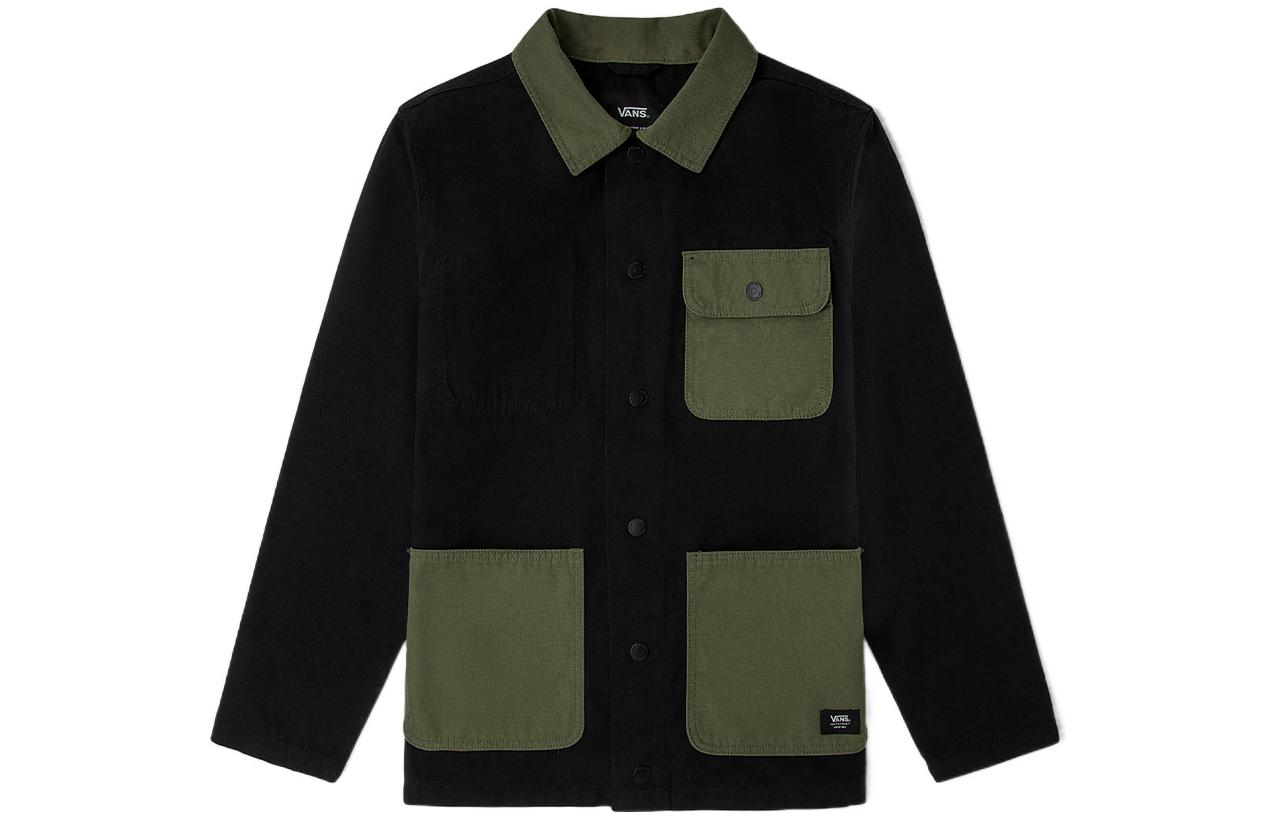 Vans Military Green Pocket Patch Long-Sleeve Collared Jacket VN0A3WF1KE9