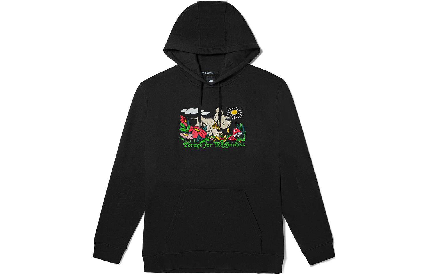 Vans MUESHROOM Cartoon Animal Print Sweatshirt Black Unisex VN00009GBLK