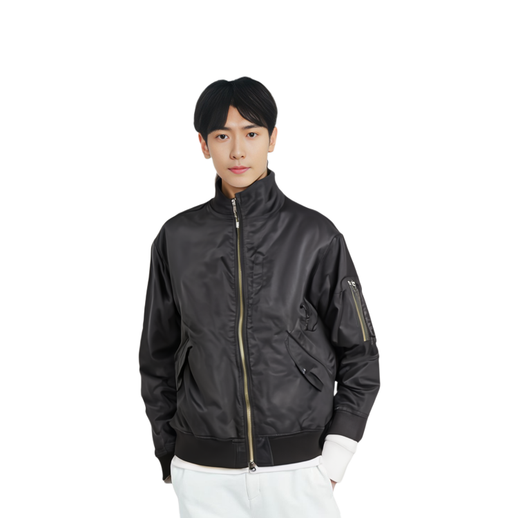 Purchase Vans Jaket Bomber Hitam Multi-Fungsi dengan Resleting dan Kerah Baseball. VN000FSKBLK