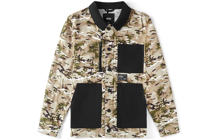 Vans Multi-Pocket Outdoor Camouflage Workwear Jacket for Men VN0A4MLJW09