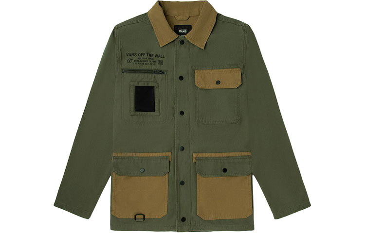 Vans Multi-Pocket Outdoor Utility Coach Jacket Military Green for Men VN0A4RQ4Z5E