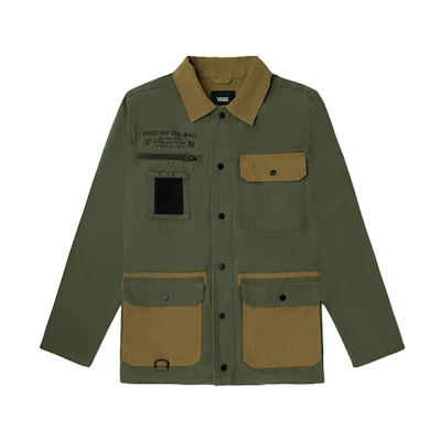 Vans Multi-Pocket Outdoor Utility Coach Jacket Military Green for Men VN0A4RQ4Z5E