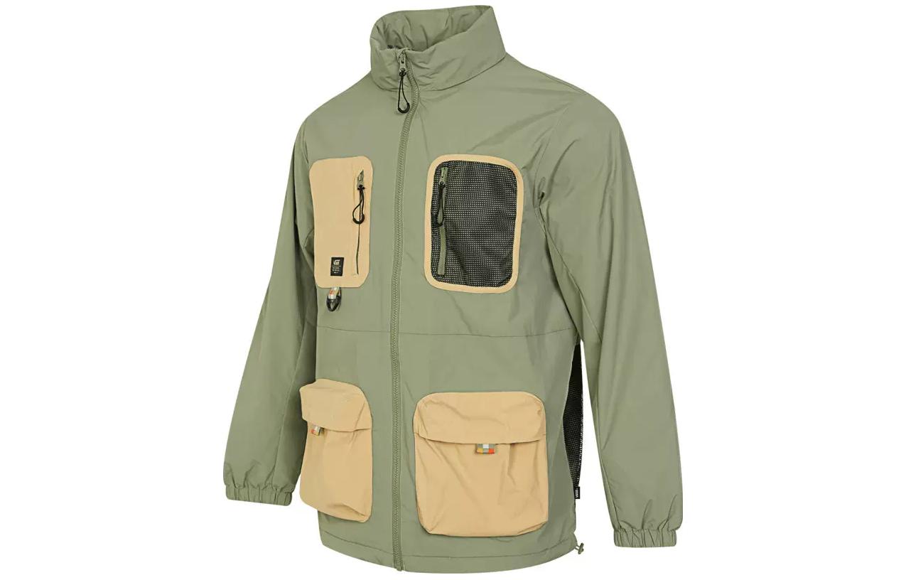 Vans Multi-Pocket Patchwork Camping Utility Hooded Jacket Green VN0008YFTD8