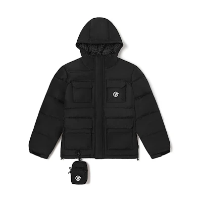 Vans Multi-Pocket Utility Puffer Jacket with Multi-Function Buckle Bag Unisex Black. VN0A7YJNBLK