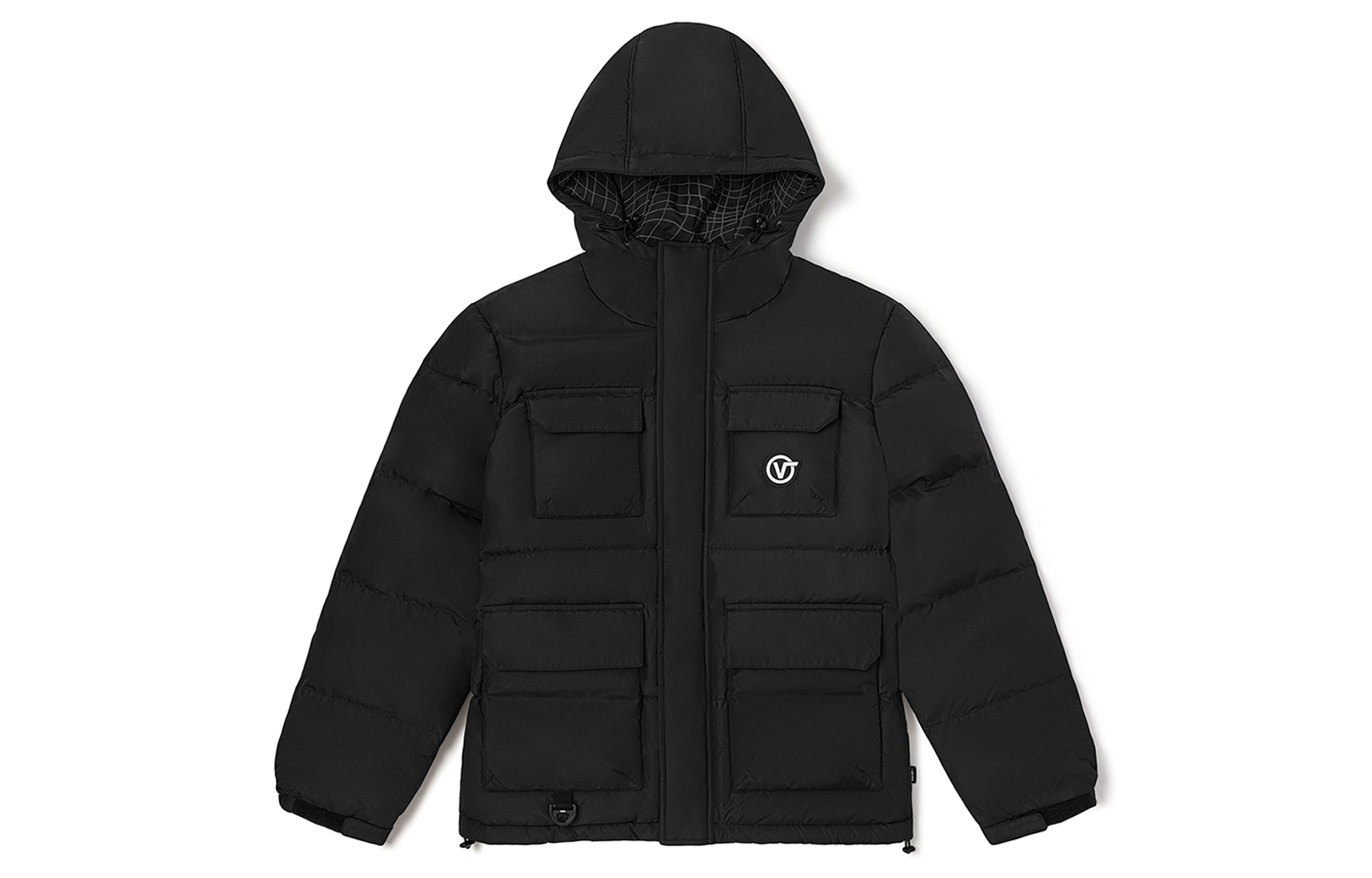 Lookbook ヴァンズ ユニセックス マルチポケットユーティリティパファージャケット ブラック バッグ付 VN0A7YJNBLK