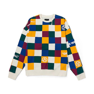 Vans Multicolor Checkered Pullover Sweatshirt Unisex Multicolor VN0A5H7GY7F