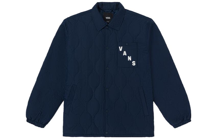 Vans Navy Blue Alphabet Snap-Button Collar Long-Sleeve Jacket VN0002EDLKZ