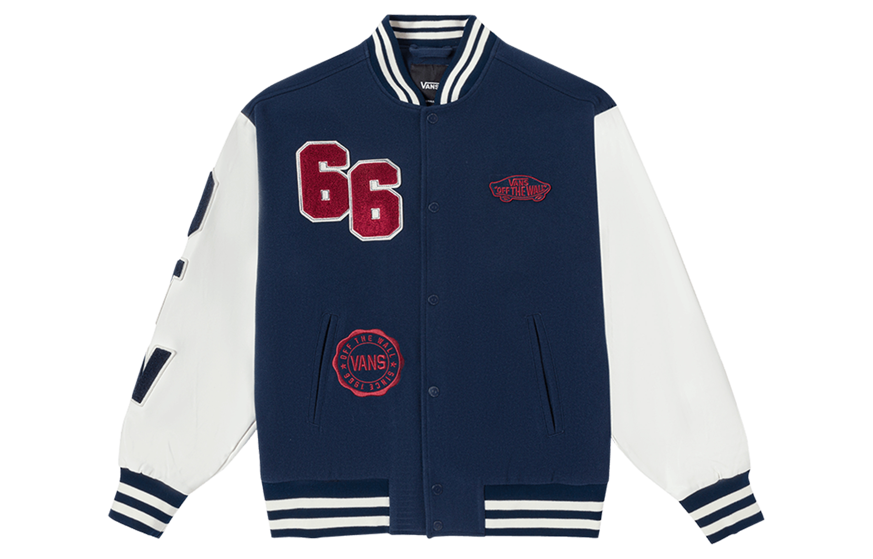 Order Chaqueta Béisbol Unisex Azul Marino Logo Bordado Vans Ajuste Holgado. VN0002ECLKZ