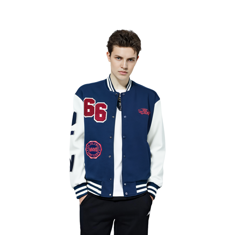 Purchase Chaqueta Béisbol Unisex Azul Marino Logo Bordado Vans Ajuste Holgado. VN0002ECLKZ
