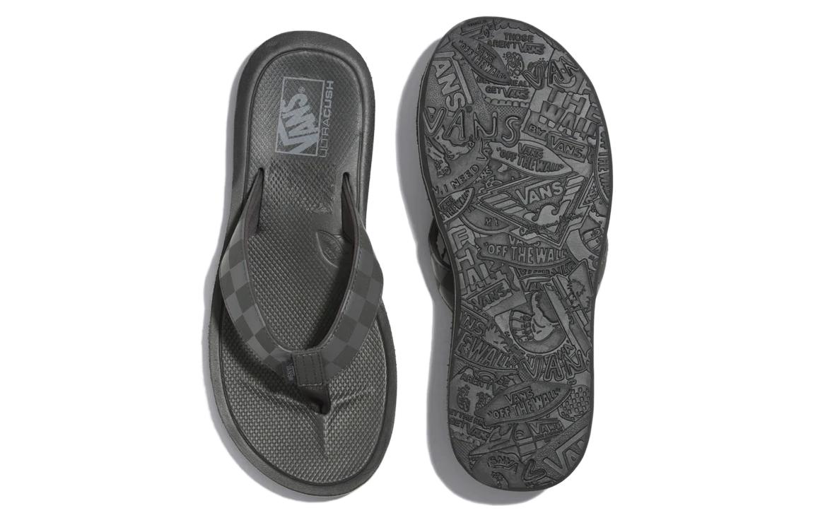 Shop 棋盤格 運動拖鞋 男女同款 黑色 VN000SE7BKP