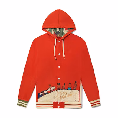 Vans Nigel Cabourn Red Oil Painting Hoodie Jacket Unisex Collaboration VN0A5KDPZBV
