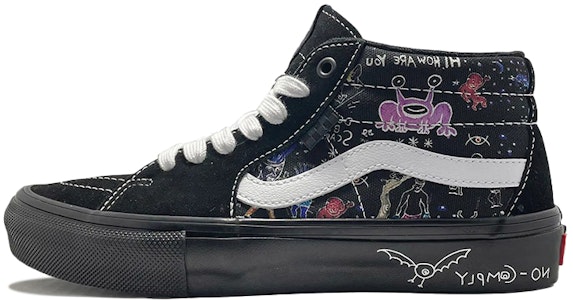 Vans No-Comply x Daniel Johnston x Skate Grosso Mid 'Hitam' VN0A5FCGBML Buy Vans No-Comply x Daniel Johnston x Skate Grosso Mid 'Hitam' VN0A5FCGBML