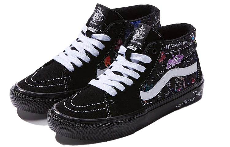 Lookbook Vans No-Comply x Daniel Johnston x Skate Grosso Mid ''Schwarz'' VN0A5FCGBML