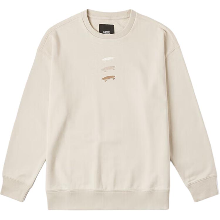 Vans Oatmeal Pullover Crewneck Logo Skateboard Long Sleeve Unisex Sweatshirt VN000P352N1