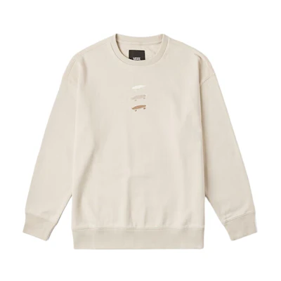 Vans Oatmeal Pullover Crewneck Logo Skateboard Long Sleeve Unisex Sweatshirt VN000P352N1