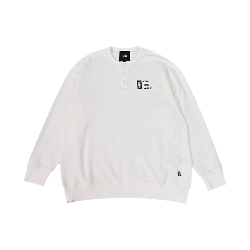 Vans Off The Wall Workwear White Crewneck Sweatshirt Casual Logo Pullover VN000GQ7FS8