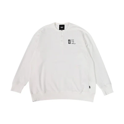 Vans Off The Wall Workwear White Crewneck Sweatshirt Casual Logo Pullover VN000GQ7FS8