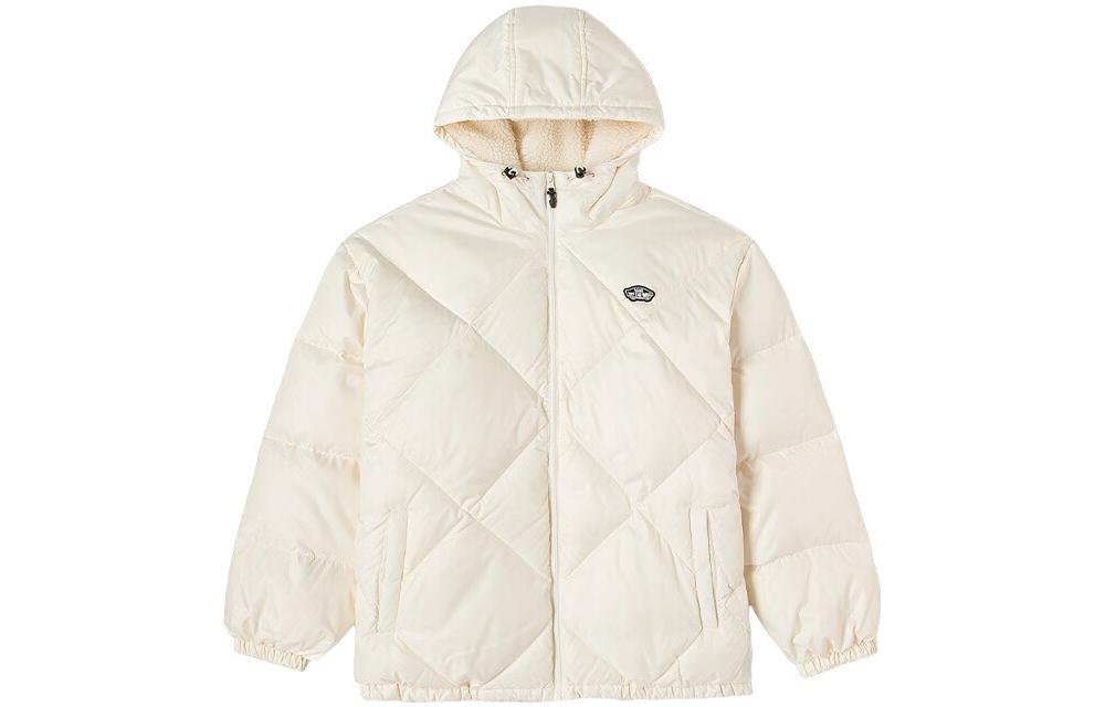 Vans Off White Unisex Logo Zip-Up Hoodie Puffer Jacket VN000FBZ3KS