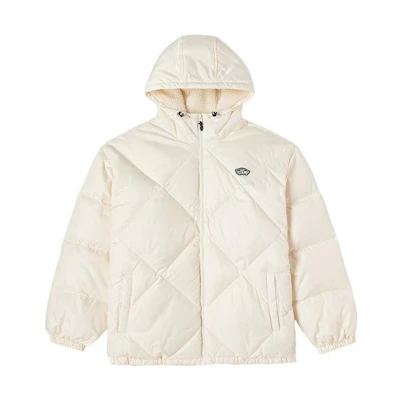 Vans Off White Unisex Logo Zip-Up Hoodie Puffer Jacket VN000FBZ3KS
