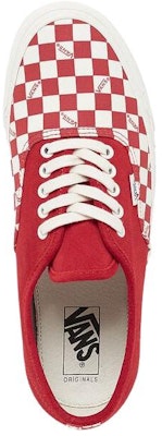 Vans OG Authentic LX 'Racing Red Checkerboard Toe' Merah Papan Dam. VN0A45JJVQC Shop Vans OG Authentic LX 'Racing Red Checkerboard Toe' Merah Papan Dam. VN0A45JJVQC