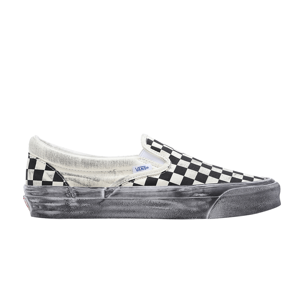 grey check slip on vans