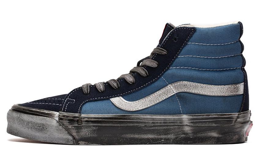 Buy Vans OG Sk8-Hi LX 'Stressed - Biru Navy' VN0A4BVBNGJ