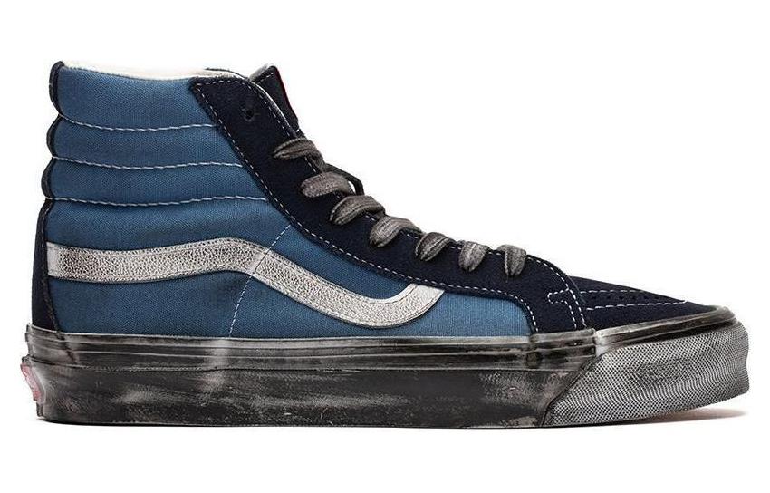 Order Vans OG Sk8-Hi LX 'Stressed - Biru Navy' VN0A4BVBNGJ