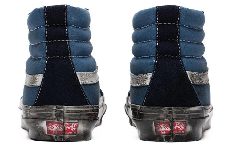 Shop Vans OG Sk8-Hi LX 'Stressed - Biru Navy' VN0A4BVBNGJ