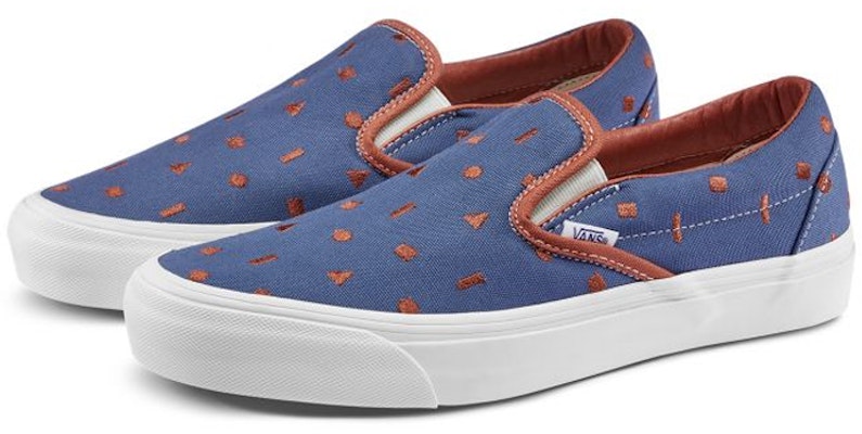 Vans OG SLIP-ON LX Shoe Geometry Pattern Casual Skateboarding Shoes Blue VN0A3AV7VZE Order Vans OG SLIP-ON LX Shoe Geometry Pattern Casual Skateboarding Shoes Blue VN0A3AV7VZE