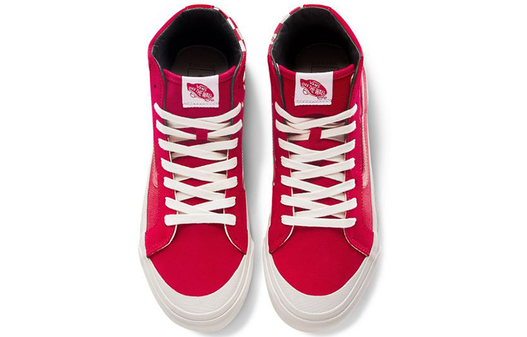 Shop Vans Style 138 OG LX 高幫 板鞋 男女同款 桃紅棋盤格