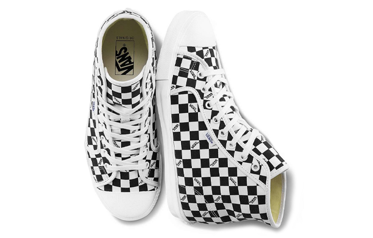 Lookbook Vans OG Style 23 LX High-Top Canvas Schuhe Schwarz/Weiß VN0A5HUT9X3