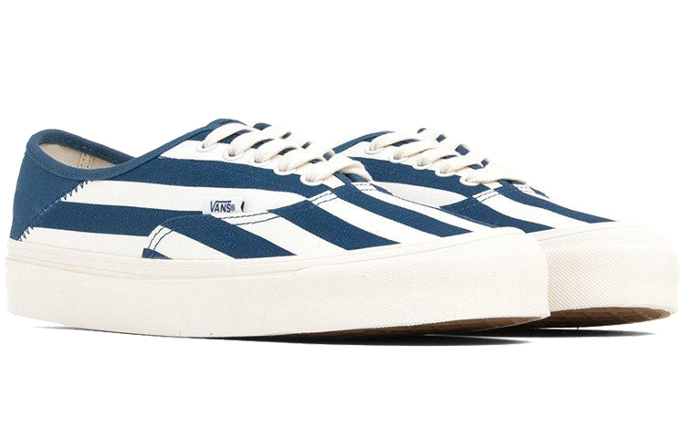 Order Vans OG Style 43 LX 'Pinstripe Navy' Pria Sepatu Sneaker Biru Tua Stripes VN0A3DPB1X7