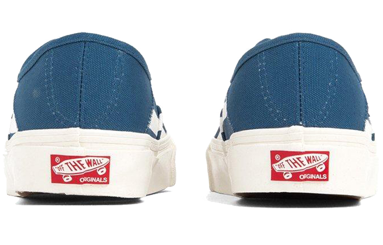 Shop Vans OG Style 43 LX 'Pinstripe Navy' Pria Sepatu Sneaker Biru Tua Stripes VN0A3DPB1X7