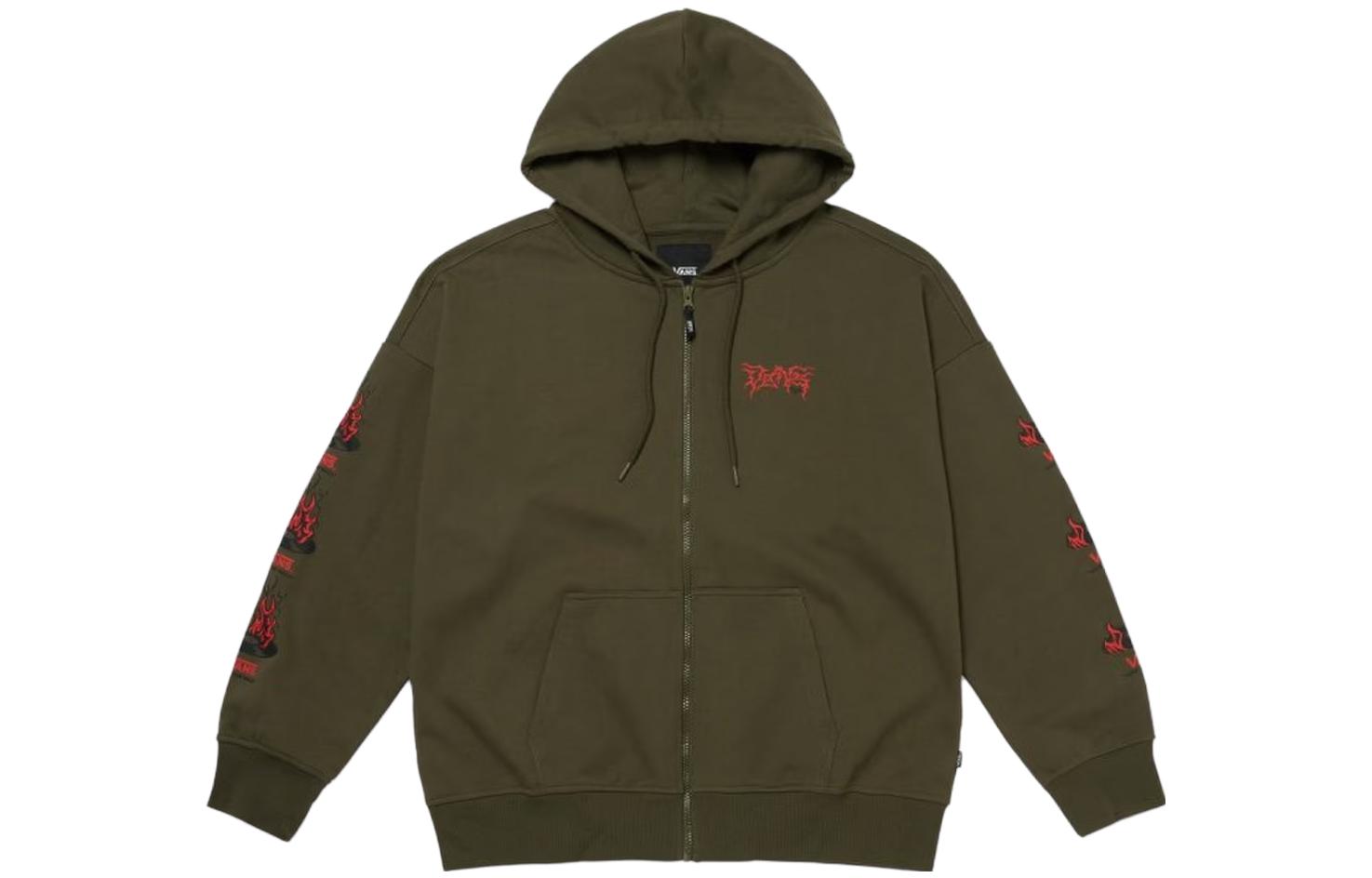 Vans OKEH FIRE RECORD Embroidered Green Hoodie Fit VN000FU5KCZ