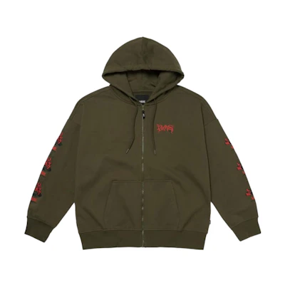 Vans OKEH FIRE RECORD Embroidered Green Hoodie Fit VN000FU5KCZ