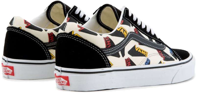 Vans Old Skool 黑色圖案 低筒 滑板鞋 男女同款 黑色 Shop Vans Old Skool 黑色圖案 低筒 滑板鞋 男女同款 黑色