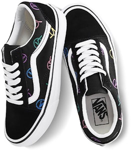 Vans Old Skool 彩標 低筒 滑板鞋 男女同款 黑白 Shop Vans Old Skool 彩標 低筒 滑板鞋 男女同款 黑白