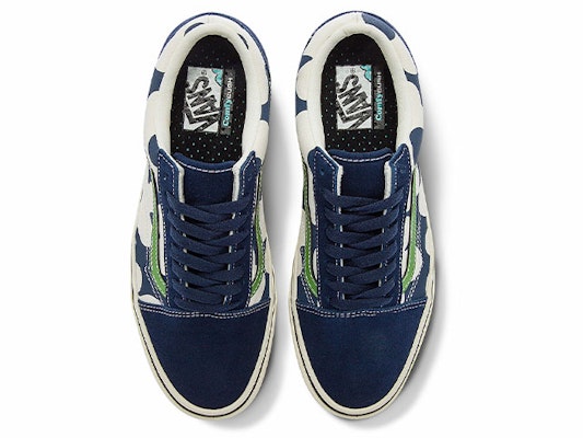 Vans Old Skool Casual Skate Shoes Unisex Blue White Flower Printing 'Blue White Green' VN0A5DYCB1U Lookbook Vans Old Skool Casual Skate Shoes Unisex Blue White Flower Printing 'Blue White Green' VN0A5DYCB1U