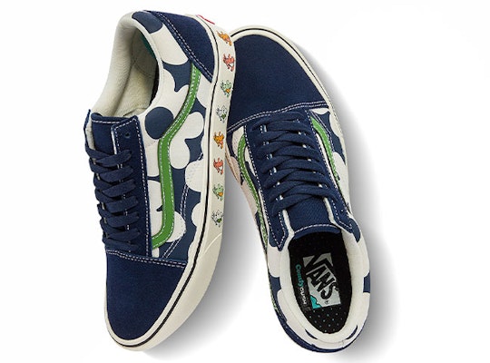 Vans Old Skool Casual Skate Shoes Unisex Blue White Flower Printing 'Blue White Green' VN0A5DYCB1U Shop Vans Old Skool Casual Skate Shoes Unisex Blue White Flower Printing 'Blue White Green' VN0A5DYCB1U