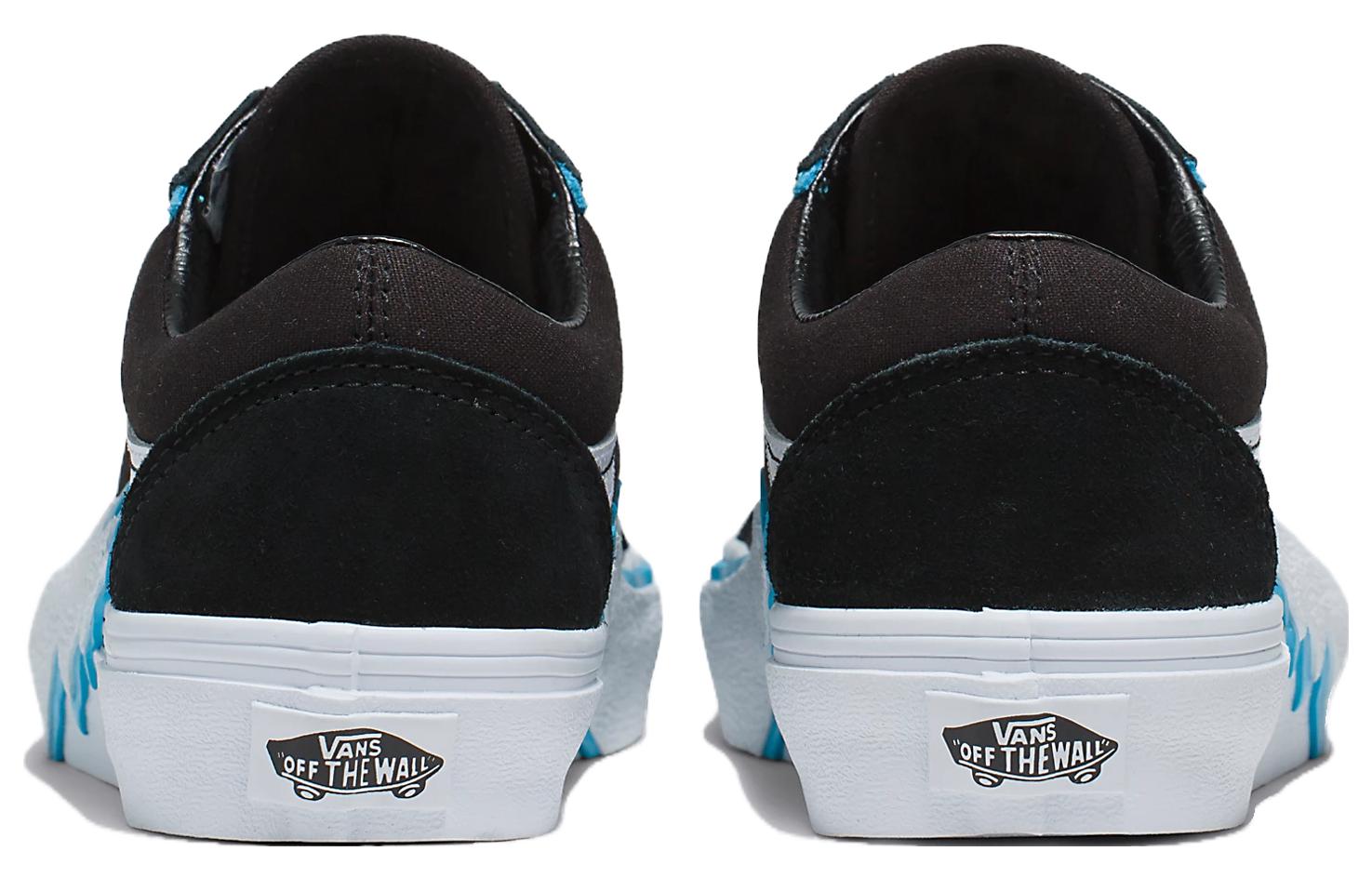 Shop Vans Old Skool 防滑耐磨 低筒 板鞋 男女同款 藍黑色