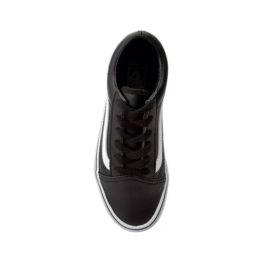Lookbook Vans Old Skool 经典黑色皮革低帮滑板鞋 VN0A38HBNQR