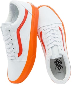 Vans Old Skool Zapatillas Blancas Bajas Unisex con Rayas Naranjas Laterales VN0000SBZ34 Shop Vans Old Skool Zapatillas Blancas Bajas Unisex con Rayas Naranjas Laterales VN0000SBZ34