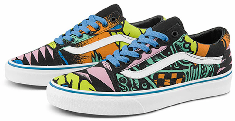 Vans Old Skool 復古休閒 塗鴉 低筒 筆記本鞋 男女同款 黑彩色 Order Vans Old Skool 復古休閒 塗鴉 低筒 筆記本鞋 男女同款 黑彩色
