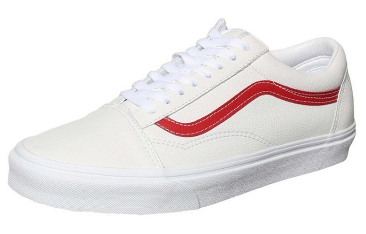 Order ヴァンズ オールドスクール レザーポップ (白) VN0A5AO92HL